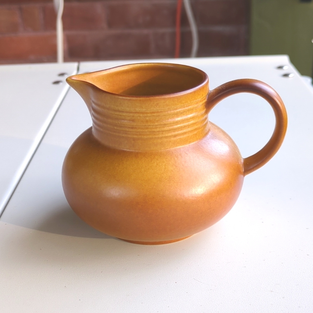 Myott jug - MCM golden orange ceramic milk jug/creamer